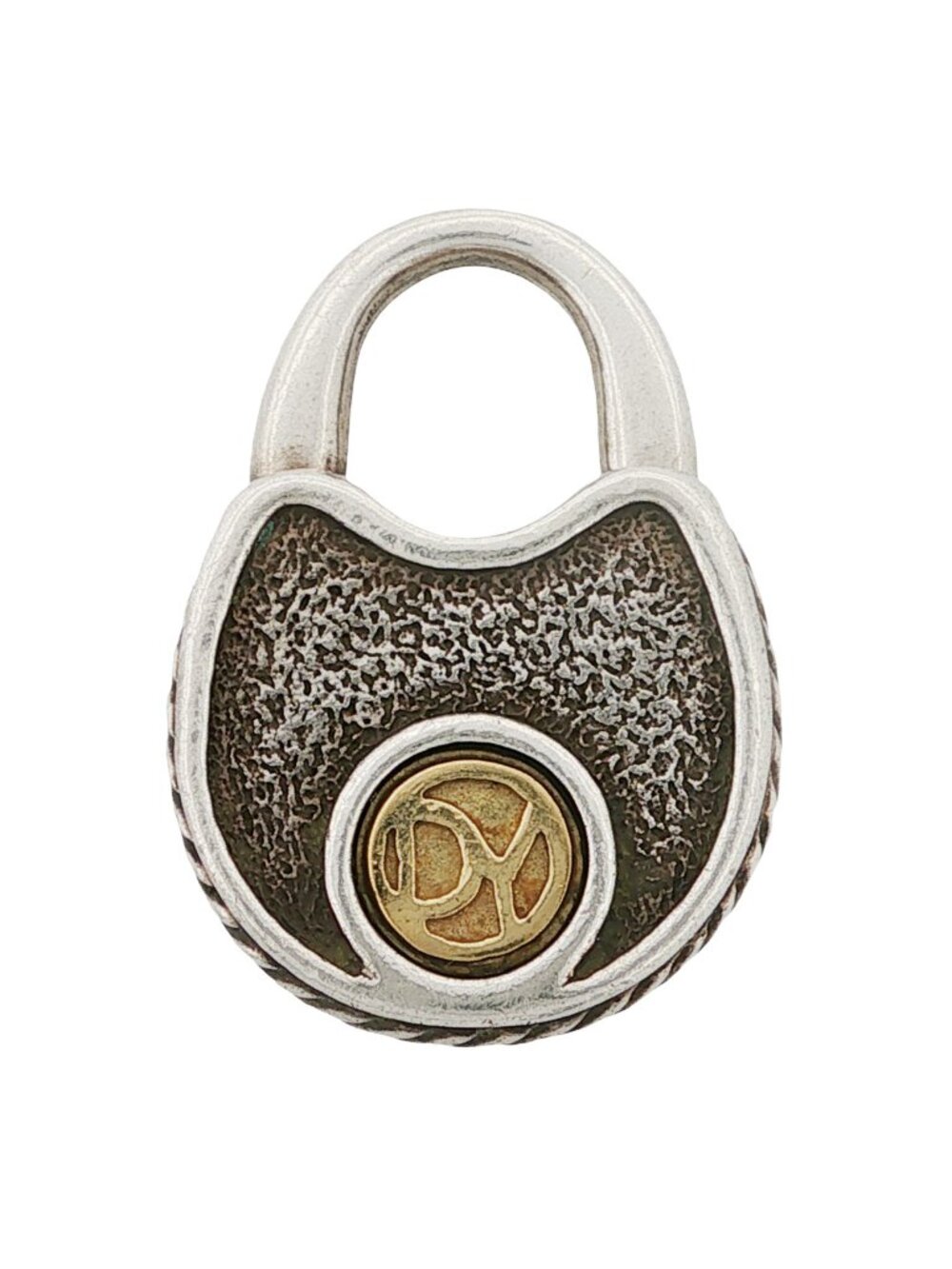 DAVID YURMAN 925 Sterling Silver 18K Gold PadLock Charm Pendant